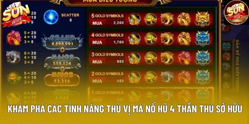 Khám phá các tính năng thú vị mà nổ hũ 4 Thần Thú sở hữu Khám phá các tính năng thú vị mà nổ hũ 4 Thần Thú sở hữu
